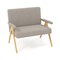 Plush Sherpa Loveseat Sofa with High-Density Cushion and Rubber Wood Legs for Home Decor